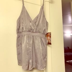 Naked Wardrobe Sexy Silk Romper